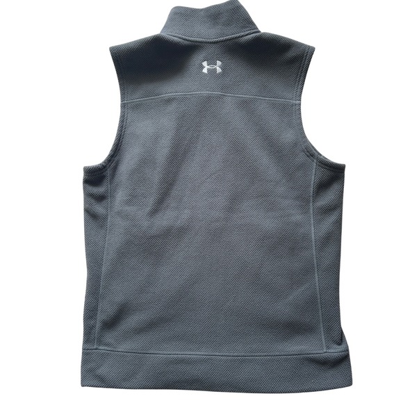 Under Armour Fleece Vest Mens Medium Gray Gorpcore Athletic Full Zip Layering - Picture 3 of 9